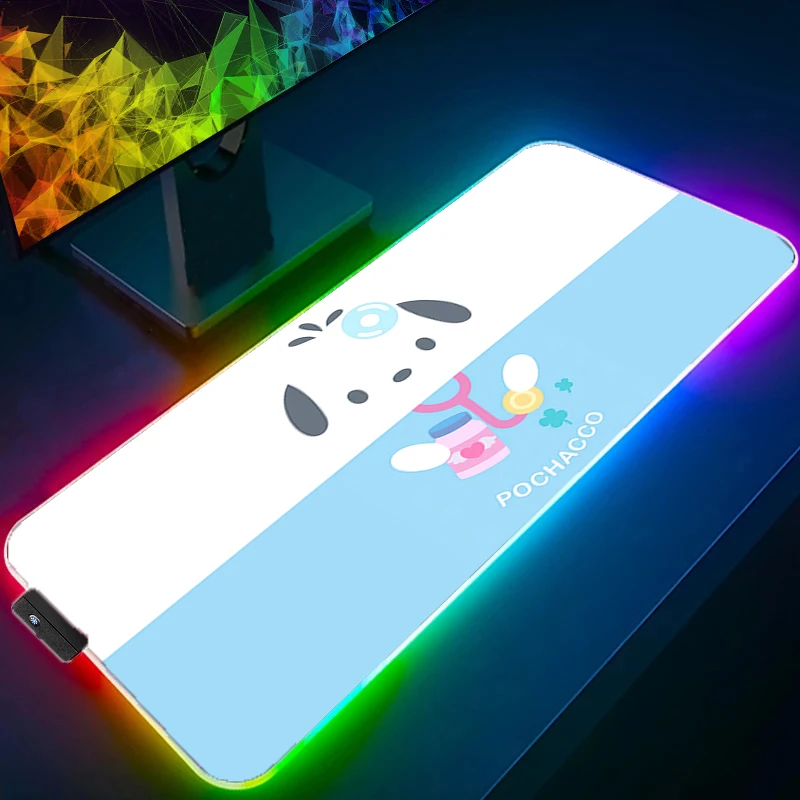

RGB коврик для мыши P-pochacco аниме Carpe большой ПК геймер компьютер светодиодный коврик для мыши Kawaii клавиатура игровые аксессуары подсветка настольный коврик