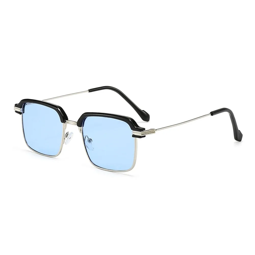 

Summer Spring Hinges Sunglasses Metal Frame UV400 Protection Square Frame Sun Glasses Casual Retro Cycling Eyewear Photography