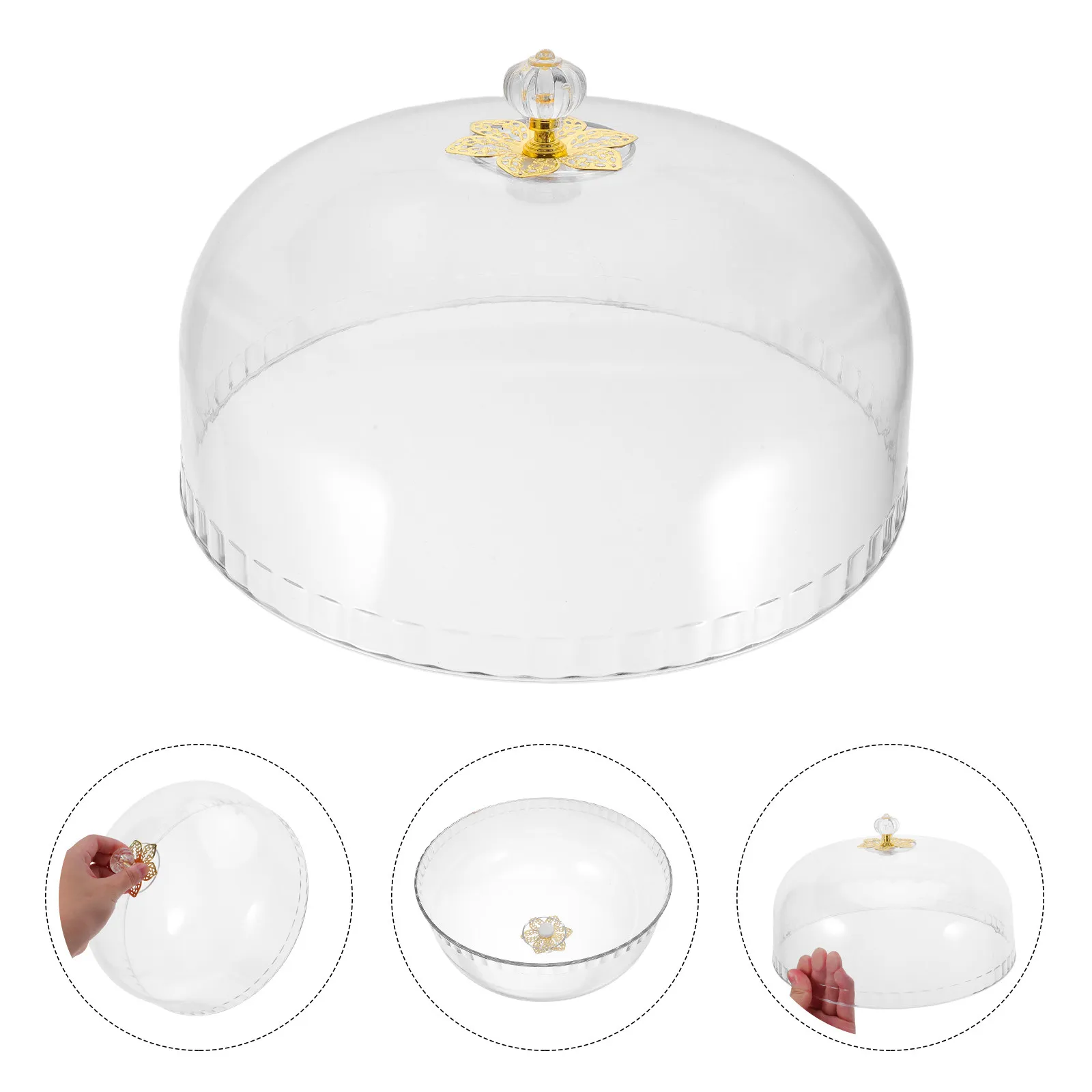 10 Inch Round Transparent Cake Dome Cover Clear Plastic Food Serving Cloche for Cakes Pastries Cupcakes Cheese Platters Home