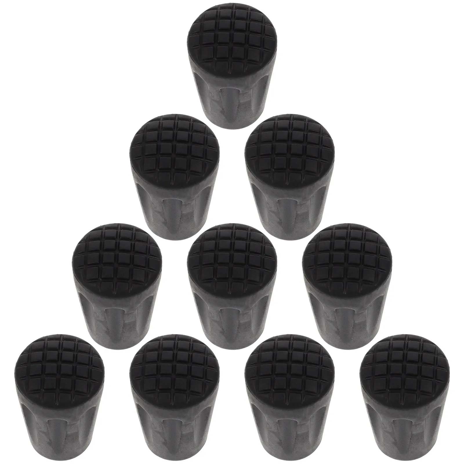 

10Pcs Trekking Pole Tip Replacement Premium Rubber Anti-Slip Feet Cover for Hiking Poles Walking Sticks Crutches Non-Slip