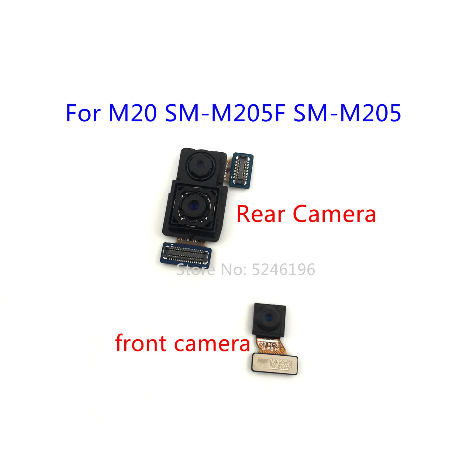 1pcs Back big Main Rear Camera front camera Module For Samsung Galaxy M20 SM-M205F SM-M205F/DS SM-M205 Replace Part
