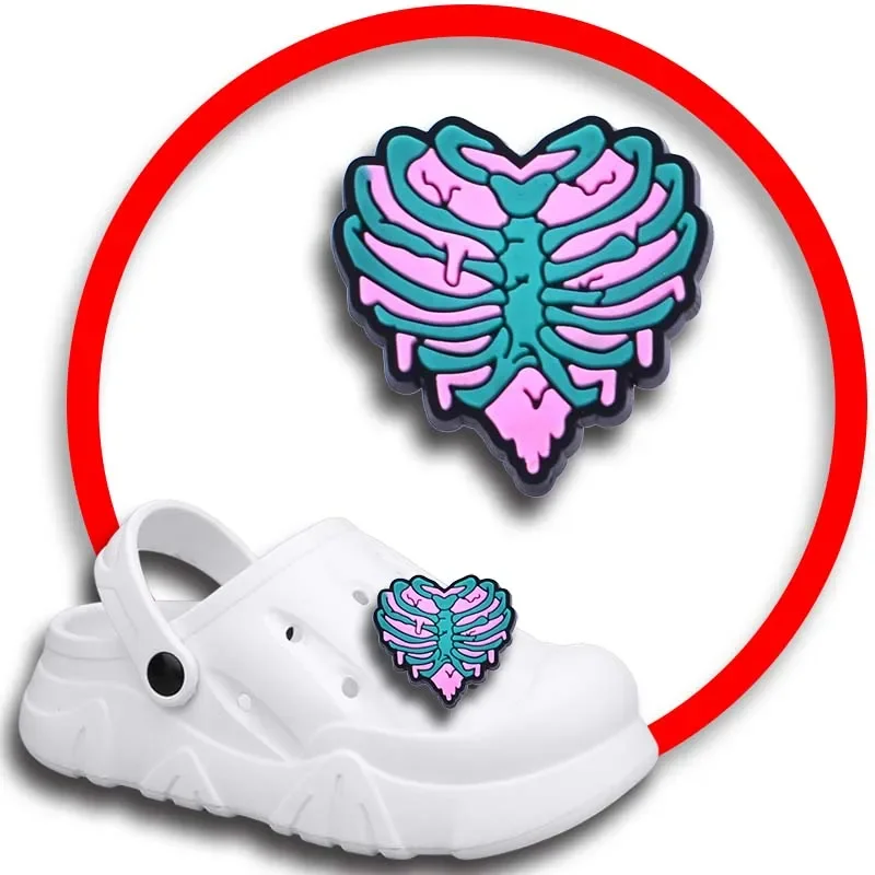 Dijes de corazón para zapatos, sandalias de cocodrilo, alfileres de zuecos, decoraciones para zapatos, accesorio para hombres, niños, niñas, niños, accesorios para zapatos