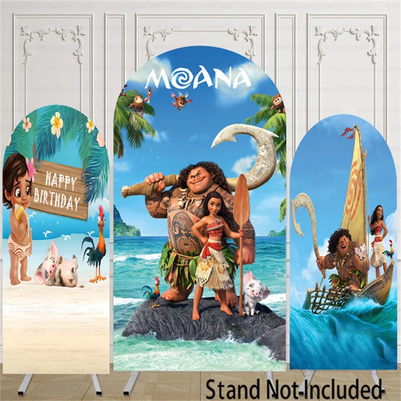 Summer Vocation Moana Maui Princess  Baby Birthday Party Arch Backdrops Cover Baby Shower Background Photography Photo Studio