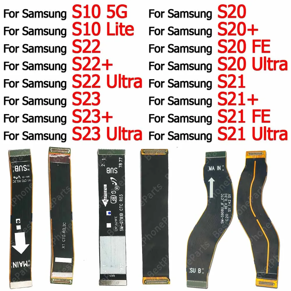 Main Board Motherboard Ribbon For Samsung Galaxy S10 Lite S20 FE S21 Plus S22 Ultra S23 5G PCB Dock Socket Mainboard Flex Cable