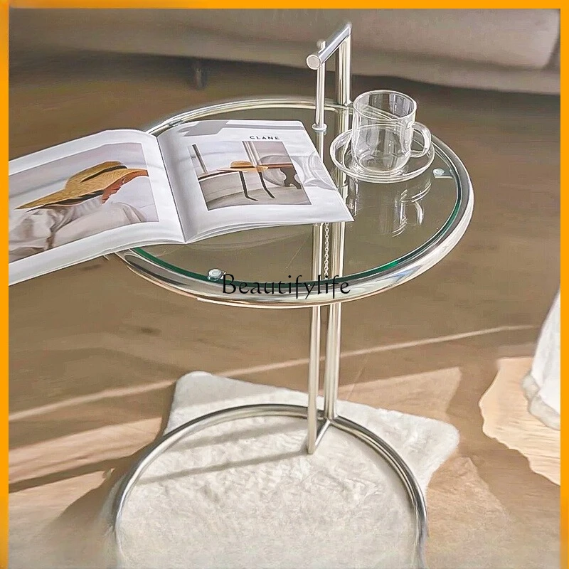 -طاولة قهوة من الفولاذ المقاوم للصدأ في العصور الوسطى، طاولة جانبية للأريكة