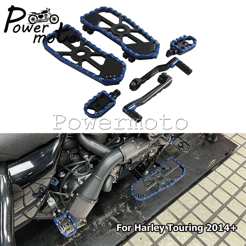 Ergonomic Rubber Free PB Style Footboards Aluminum Footpeg Shifter Brake Arm Lever Kit For Harley Touring Road King FLHRXS FLHR