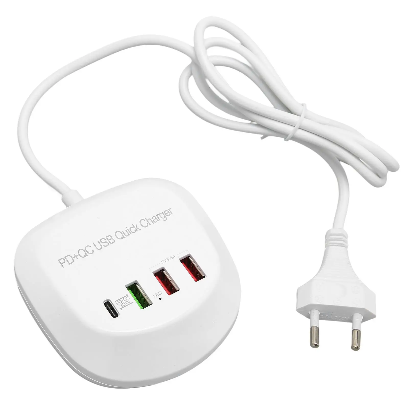 20W PD Quick Charge USB Charging Station - Multi-Device Charger for Laptops, Phones & Tablets