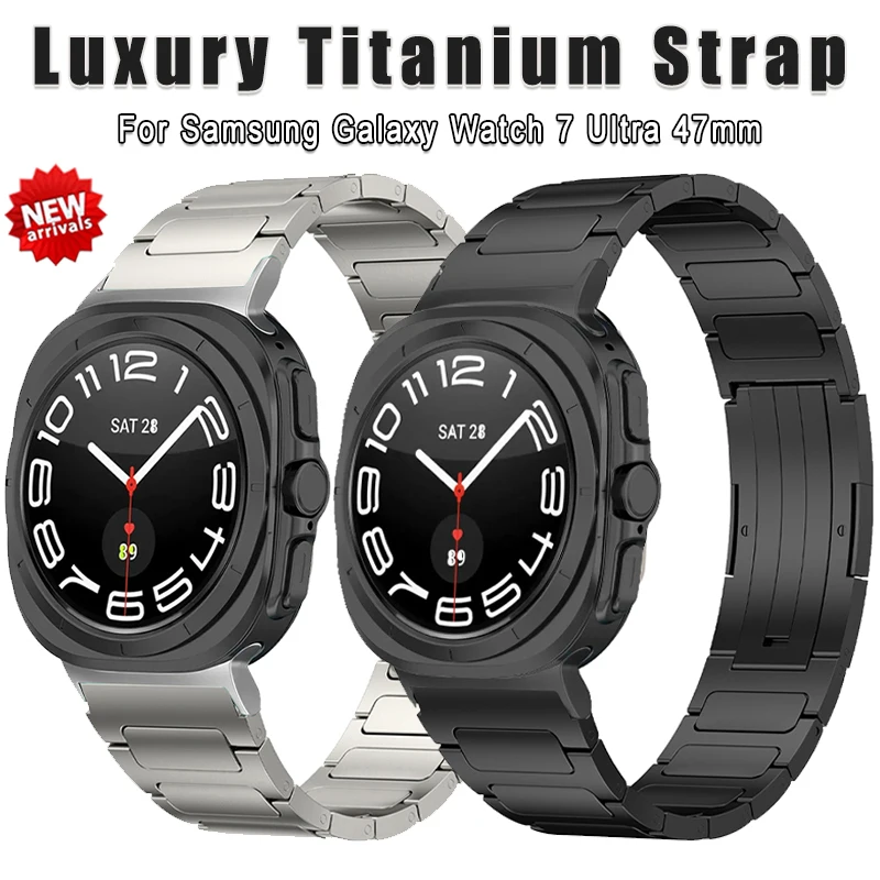 Titanium metalen band voor Samsung Galaxy Watch Ultra Band 47 mm Geen gaten Quick Fit armband Horlogeband voor Galaxy Watch 7 Ultra 47 mm