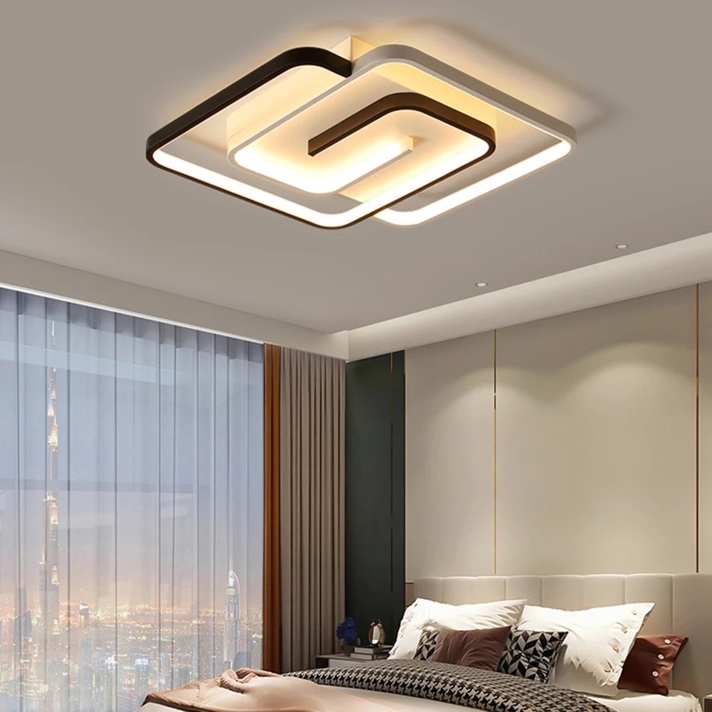 

58W Modern LED Ceiling Light With Remote Control 3000K-6500K Color Temperature Flush Mount Ceiling Lamp For Dining Room Bedroom