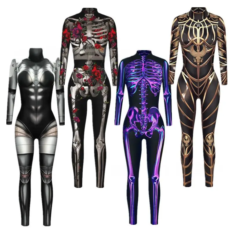 Cross border Halloween anime 3D digital printing male and female cosplay slim fit one-piece performance