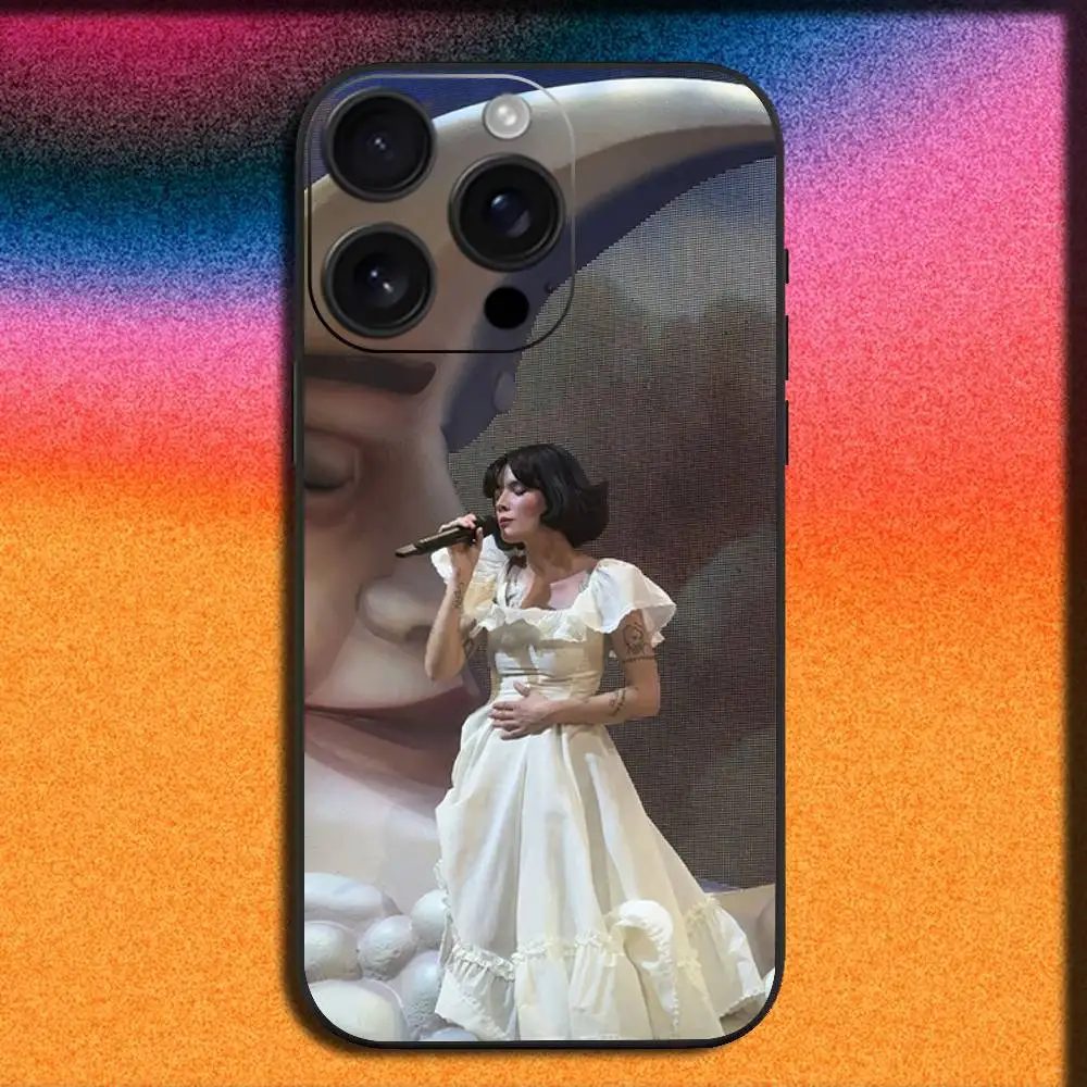 حافظة هاتف S-Singer H-Halsey لهاتف iPhone 17,16,15,14,13,12,11,Pro,Max,Plus,E,SE4,Air,غطاء أسود صغير