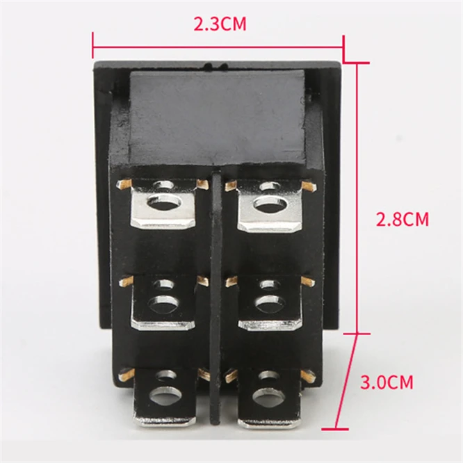 DHL 150PCS 6PIN ON/OFF Square Boat Rocker Switch Dash Dashboard RV ATV Home Power Switch 3 Position Automatic rebound