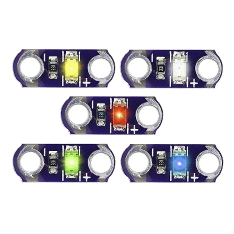 

5Pcs High Quality 3-5V 40MA LilyPad Led Orange/Yellow/Green/White/Blue/Red Small LED Light Module For DIY KIT 3V-5V SMD DIY Kit