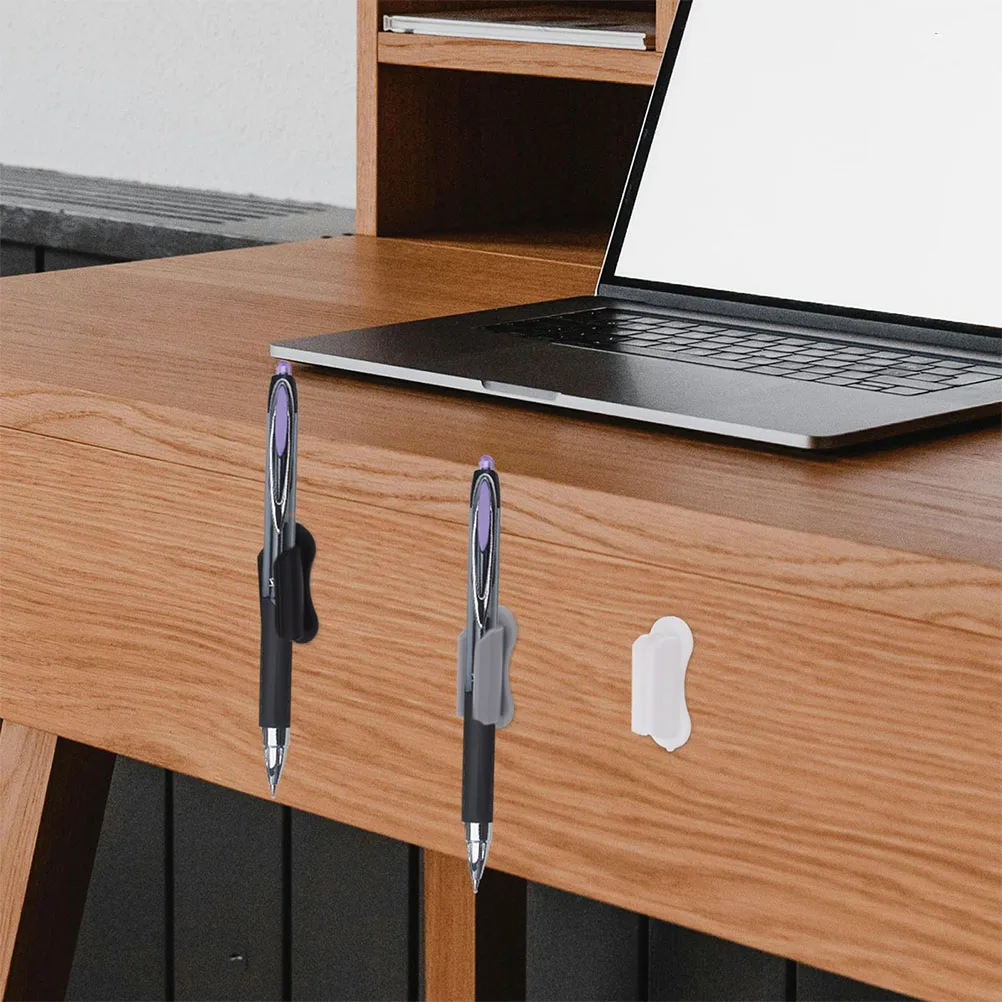 

3PCS Self Pen Holder Desk Wall Dual Slot Silicone Pencil Marker Clip Organizer Pencil Holder For Student Desk Student Teacher