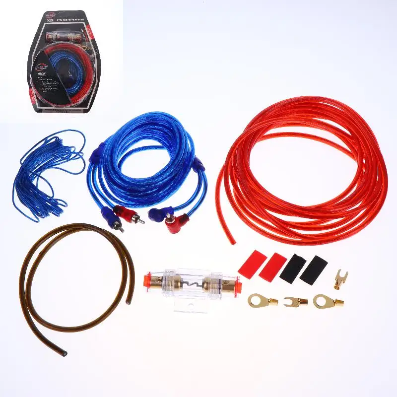 1 Set Universal Vehicle Accessory Car Amplifier Wiring Kit Gauge Power Cable Fuse Holder For Subwoofer Audio System Installation