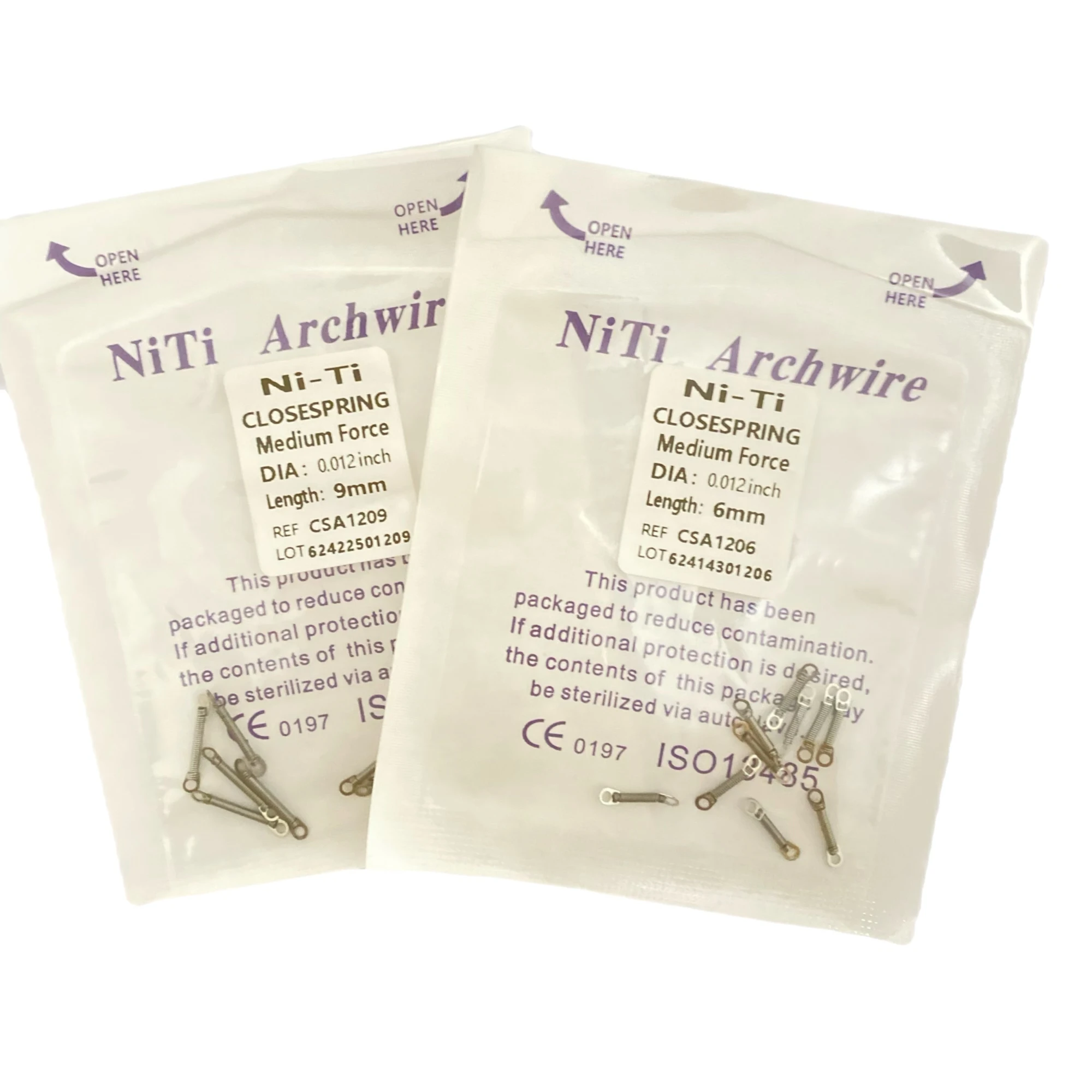 10pcs/bag Dental Orthodontic Closed Spring 010/012 Size 3/6/9mm Niti Close Orthodontic Spring