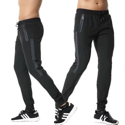 Spring and Summer Men Sports Running Pants Zipper Athletic Football Soccer Training Elasticity Legging Jogging Gym Trousers