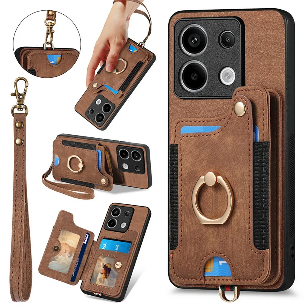 For Xiaomi Poco X7 X6 F6 M6 X5 Pro F5 M5s F3 4G 5G Case RFID Leather Back Cover For Redmi Note 13 Pro Plus Case Mi 13T 14T Etui