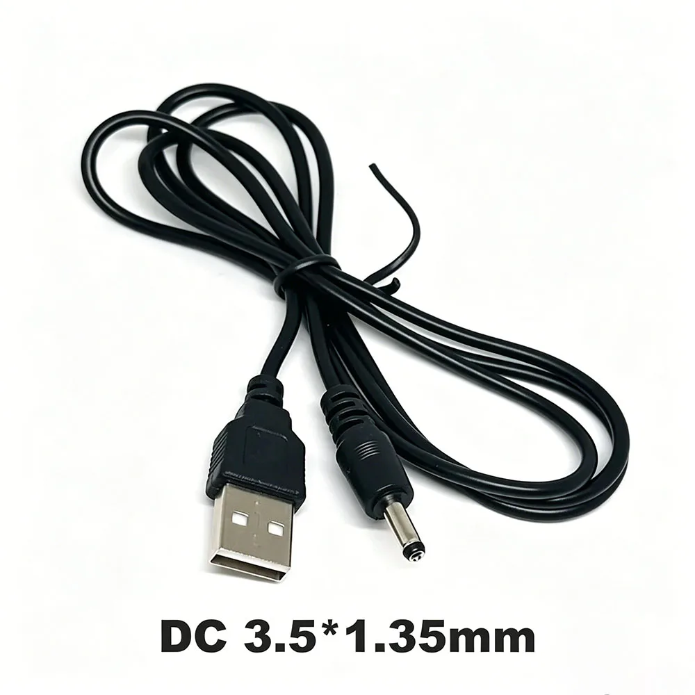 Pure Copper USB-DC3.5x1.35mm Power Cable 5V USB2.0 A Male DC Plug for Desk Lamp Router USB Fan LED Light Speaker Facial Cleanser