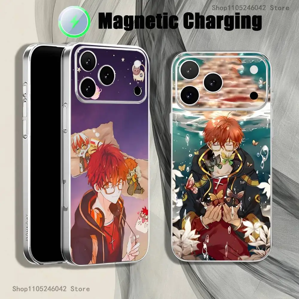 

707 Luciel M-Mystic M-Messenger Transparent White Phone Case For iPhone 17,16,15,14,13,12Pro,Max,Plus Magnetic Wireless Charging