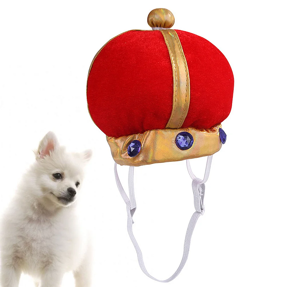

1Pcs Pet Crown Hat Red Cat Headwear Elastic Band Adjustable Comfortable Fashionable Dress Up Costume Party Pet Headband