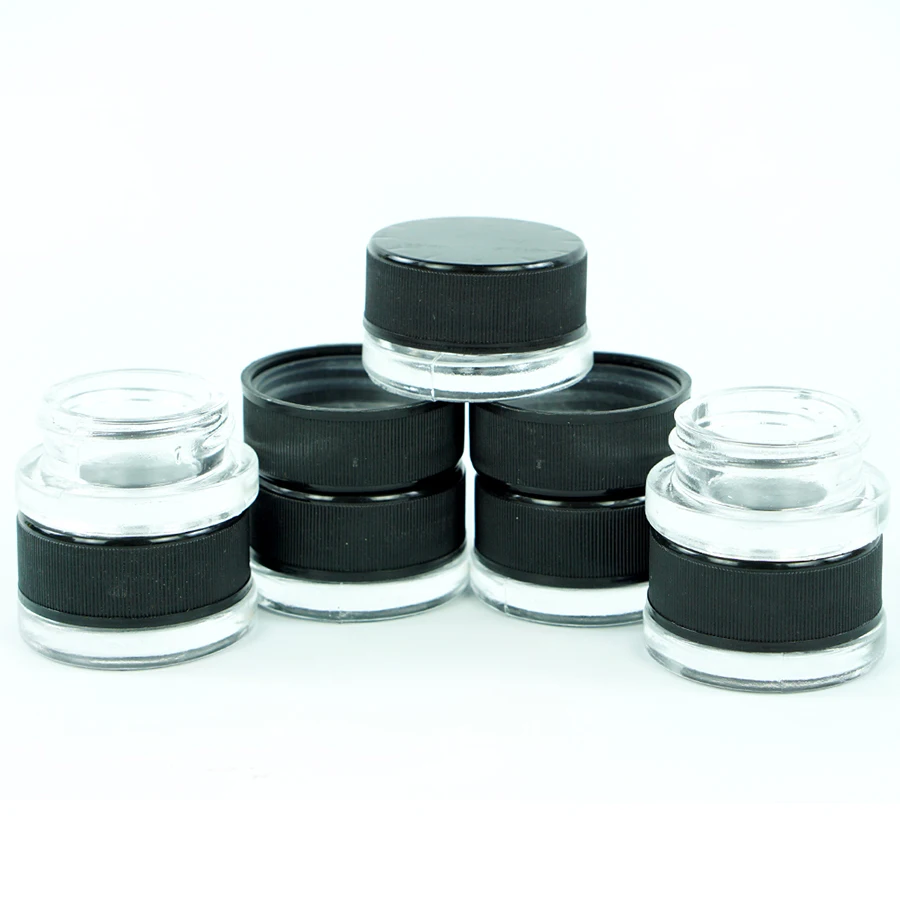 1 PCS Glass Cosmetic Jar, Transparent Sample Bottles, Cream, Lip Balm Container, Lotion Ointments, 5ml