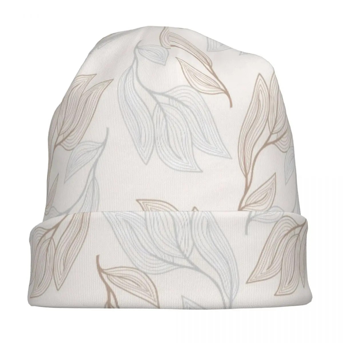 Bonnet Hip Hop avec lignes abstraites de feuilles pour hommes et femmes, bonnets d'extérieur, chapeau chaud, automne et hiver, adulte