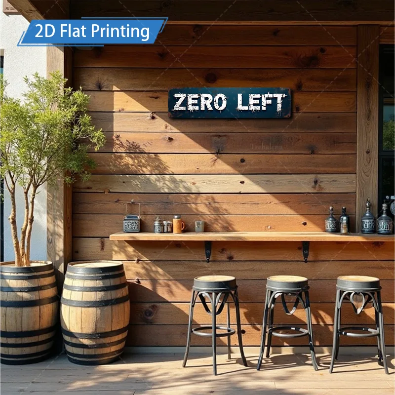 [2D FLAT] قطعة واحدة من اللافتة المعدنية، لافتة معدنية يسرى صفرية ريفية مقاس 4 × 16 بوصة لتزيين باب الحديقة