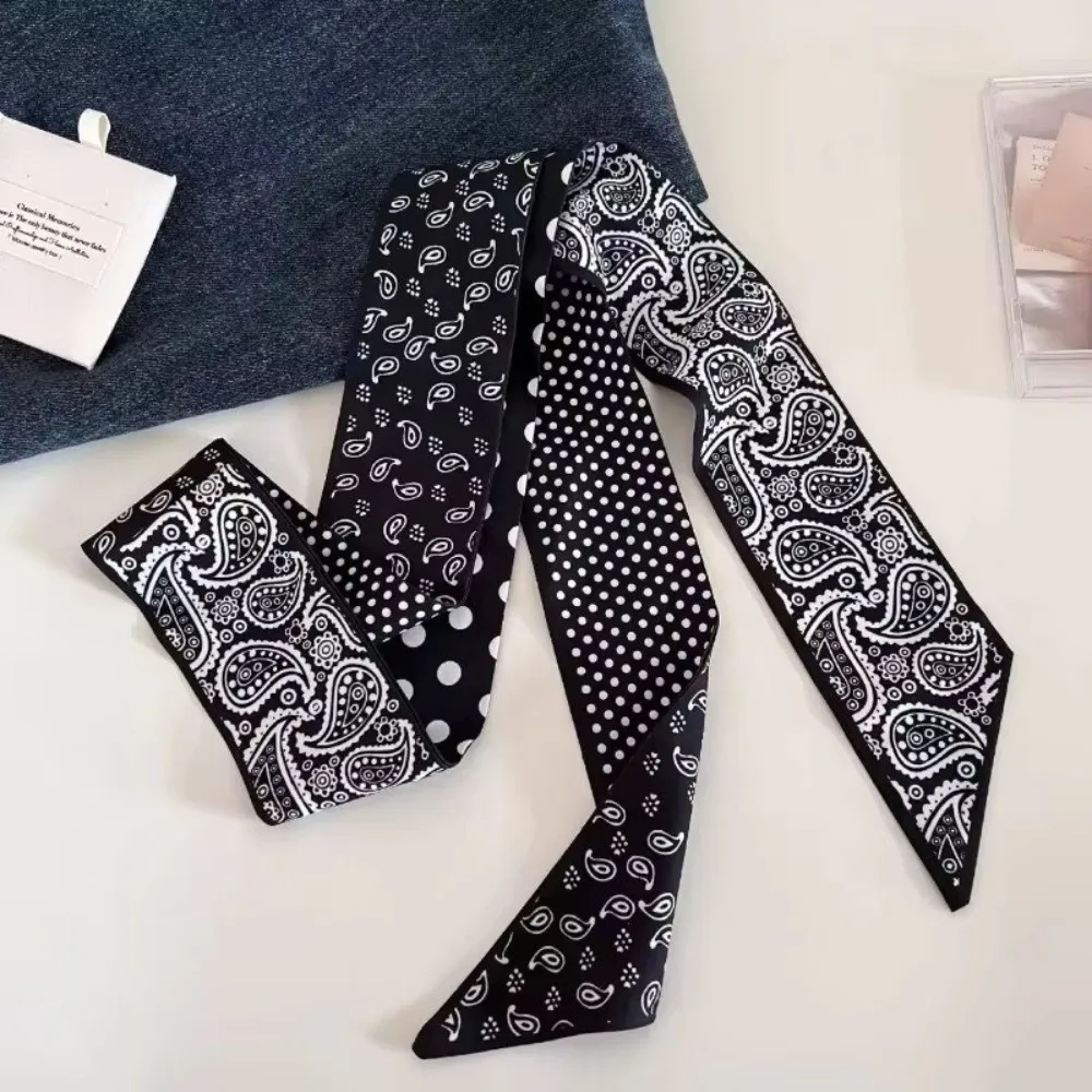New 140*6cm Long Narrow Scarf Multi-Function Decorative Thin Scarf Fashion Accessories Trendy Neckerchief For Women Gift