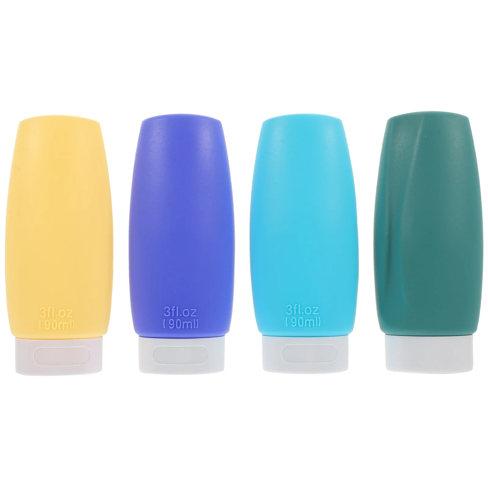 

4Pcs Travel Bottles Set Silicone Refillable Containers Portable Leakproof for Shampoo Lotion Serum Cosmetics 90ml