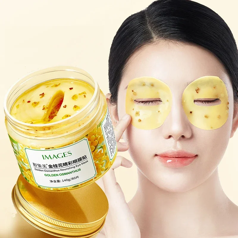 140g Gold Osmanthus Eye Mask Eye Patches Remove Dark Circles Eye Bag Collagen Gel Protein Sleep Patche Eye Care