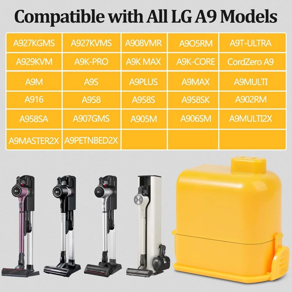 

Rechargeable 5000mAh for LG CordZero Battery Replacement 25.2V Compatible with A9 A9PLUS A9 Kompressor A9MAX Cordless Vacuum
