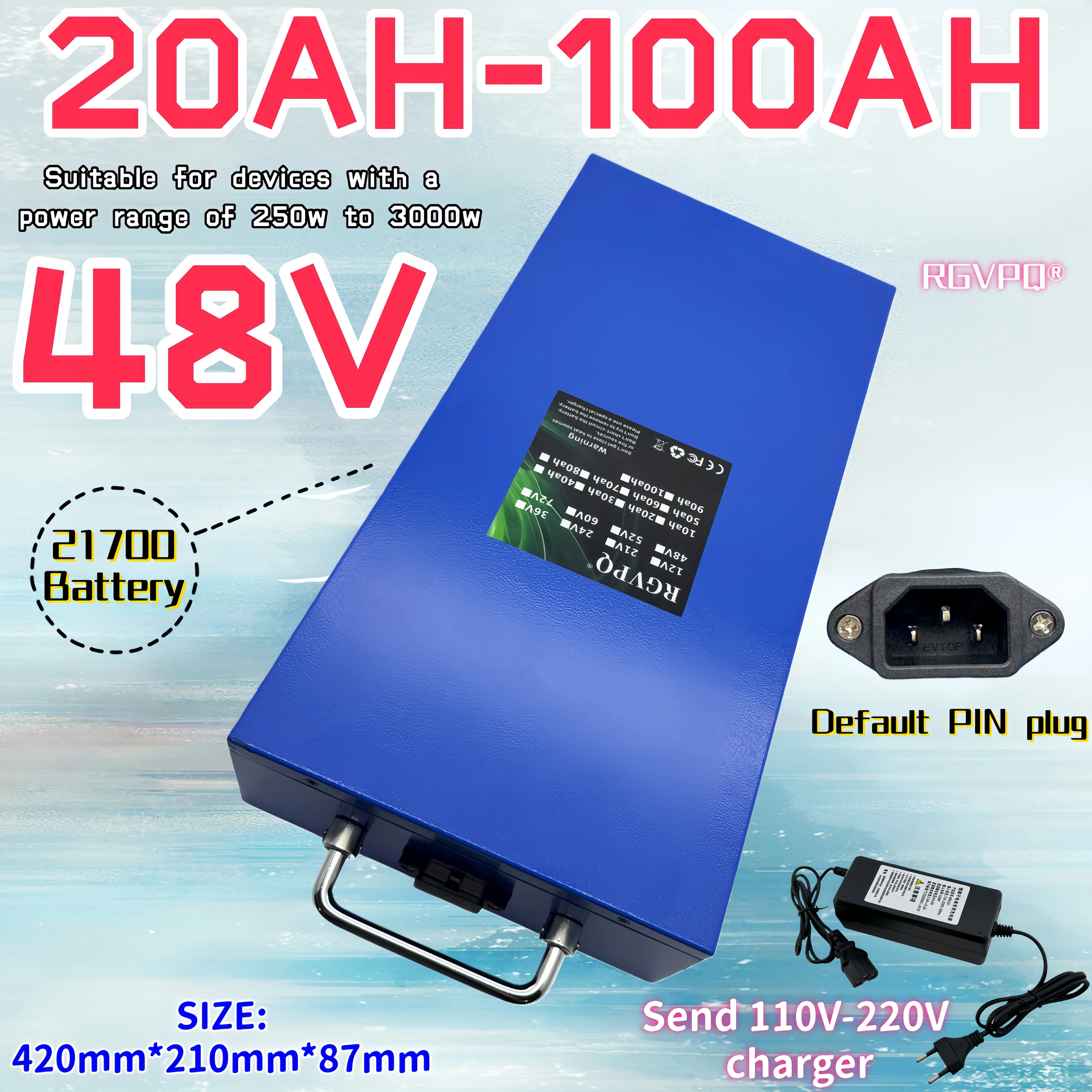 

24-hour shipping, Harley electric vehicle 21700 lithium-ion battery, 48V100Ah, application foldable Citycoco scooter bicycle