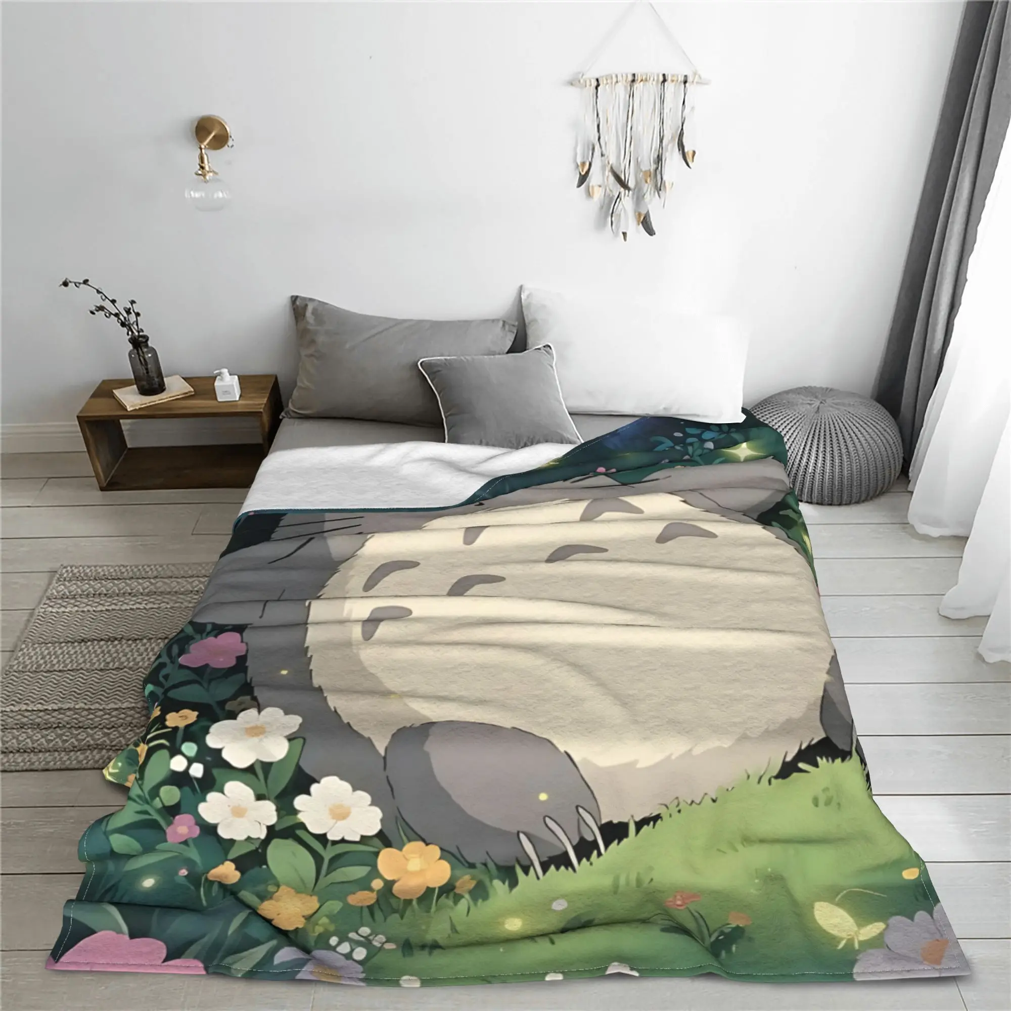 1PC My Neighbor Totoros  home room decorations Winter Blankets for Adults Bedding Home Interior Sofa Knee