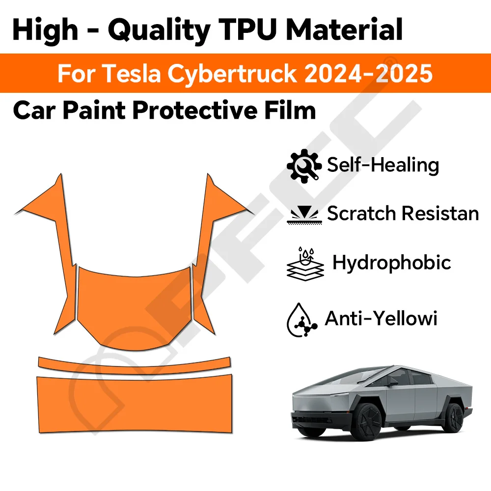 

PPF For Tesla Cybertruck 2025 DIY Precut Paint Protection Film Color Change Gloss BMW Milan Gold Anti-Scratch Vinyl Wrap Film
