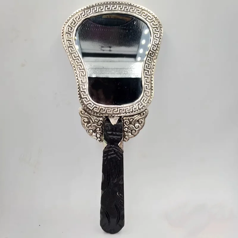 Creative Classical Oval Copper Mirror- Antique-Style Handmade Craft