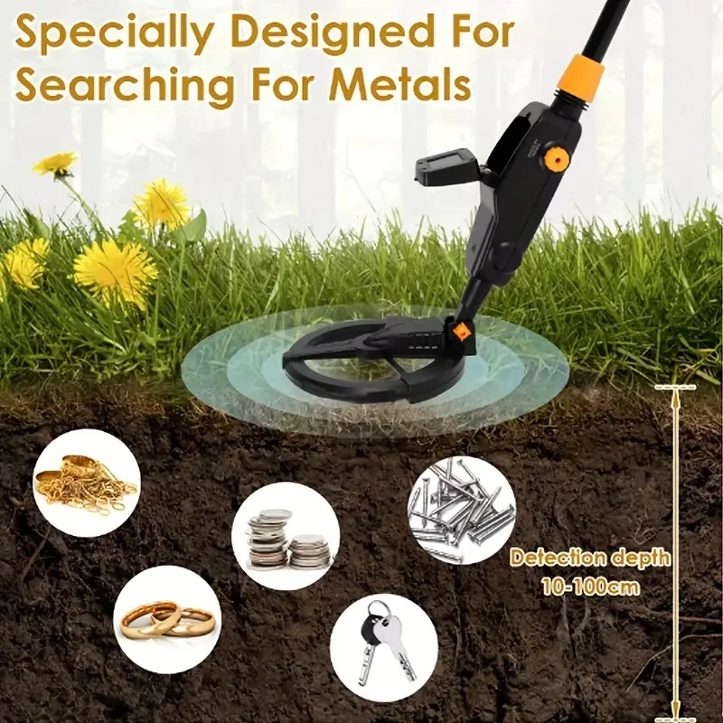 7,4 Zoll Wasserdichter Kinder-Metalldetektor Golddetektor Leichte Suchspule (24-35 Zoll) Verstellbarer Metalldetektor für Jugendliche – Detail 1