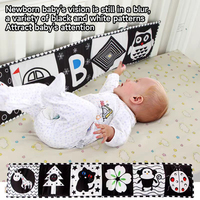 Montessori Baby Cloth Book Toys Height Contrast Black White Animal Sensory Book Toys Brain Development Cognitive Learning Toys