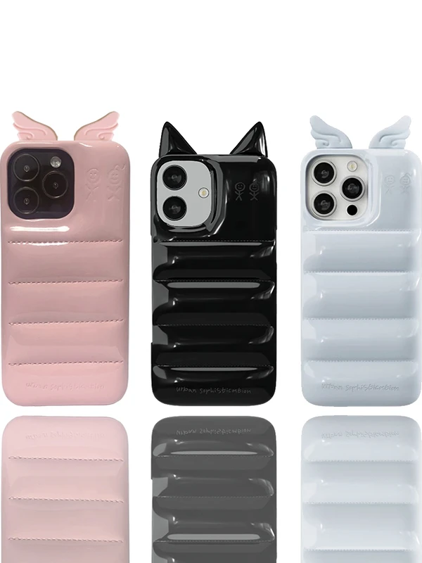 

Angel Wing Ear Faionable Soap down Bread Phone Case for iPhone 7 pro Max 4 Luxury Creative Ins Sle Protective...