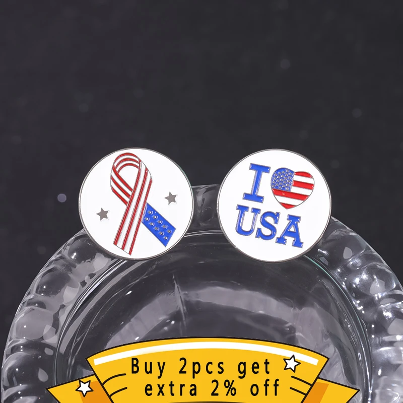 Custom I LOVE American Flag Enamel Pins Statue of Liberty Eagles Brooches Lapel Badges Iconic buildings Jewelry Gift for Friends