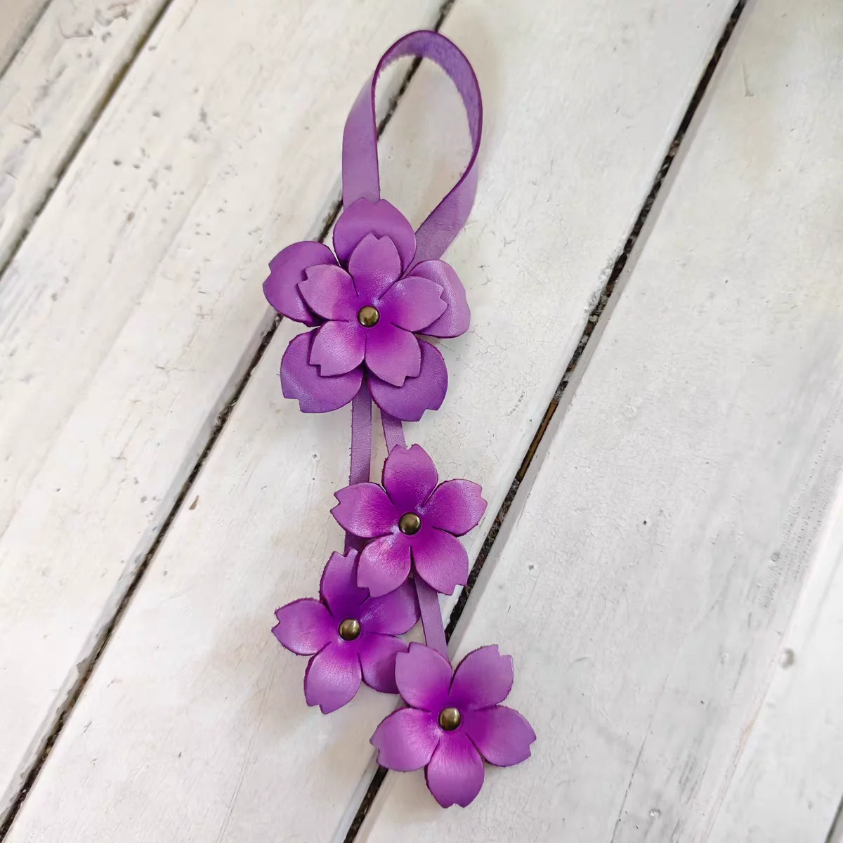 زهرة على شكل حقيبة سحر الملونة جلد البقر زهرة أكياس قلادة الراقية المفاتيح اليد حبل هدية ديكور المنزل حقيبة الملحقات #2