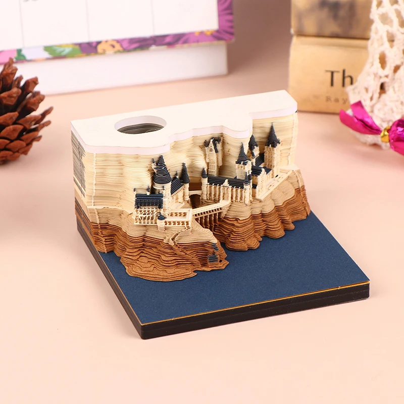 

Time Piece Calendar 2026 Desk Calendar With LED Light 3D Tear-away Calendar Paper Carving Art Memo Pad Notepad Gift Christmas.