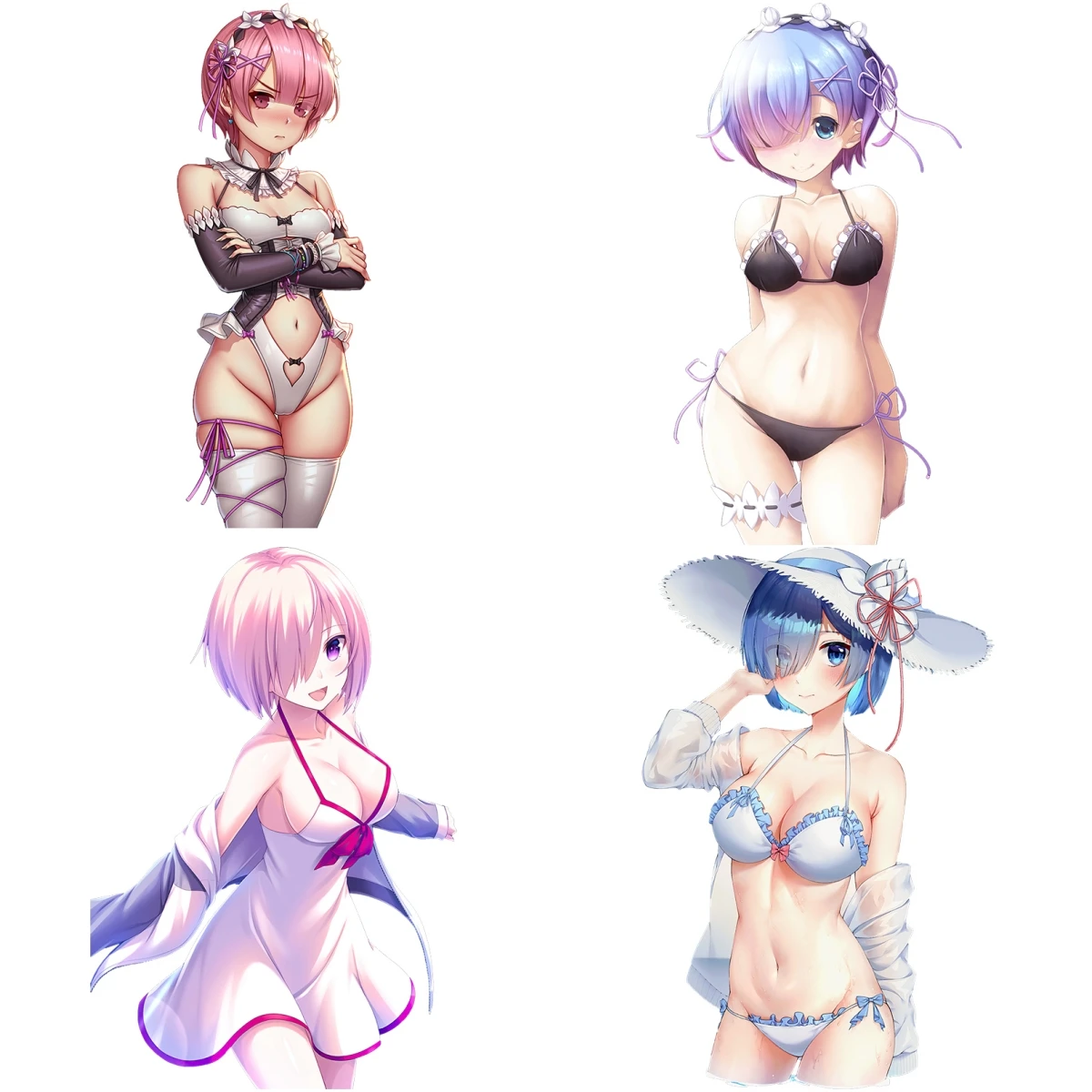 

Cute Anime Girl RAM Bikini Cartoon Car Sticker Automobile Body Bumper Motorcycle Vinyl Decals Waterproof Decorative Car Wrap