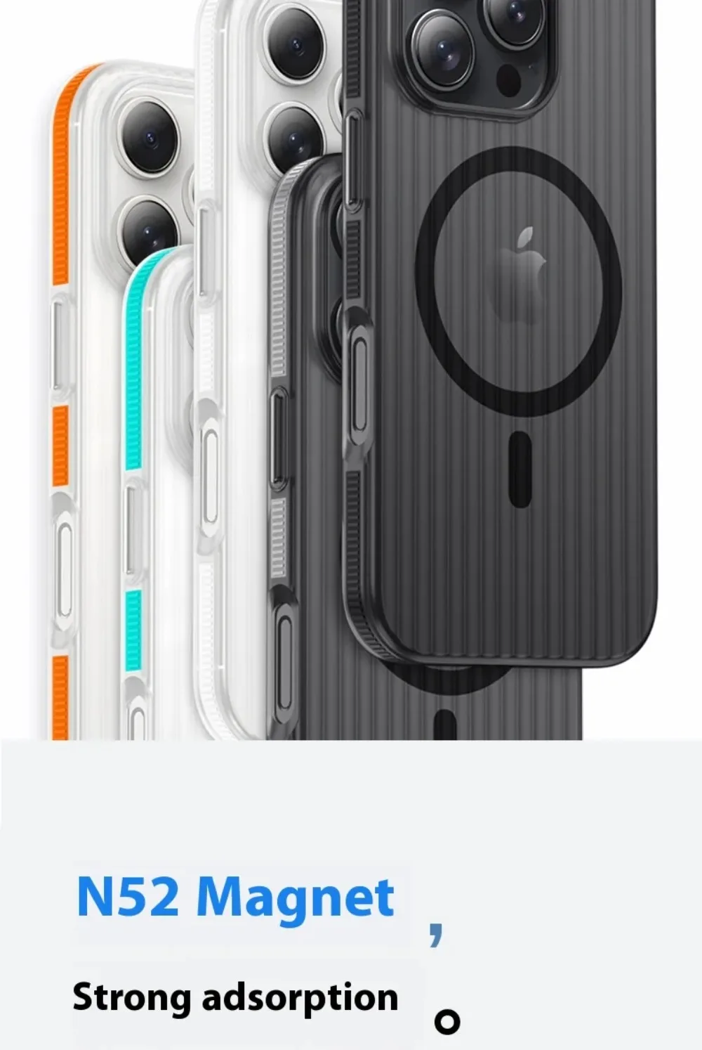 3D Corrugated For Magsafe Magnetic Phone Case For iPhone 18 17 Air 16 E 15 14 13 12 Pro Max Plus Non-slip Hard Matte Clear Cover