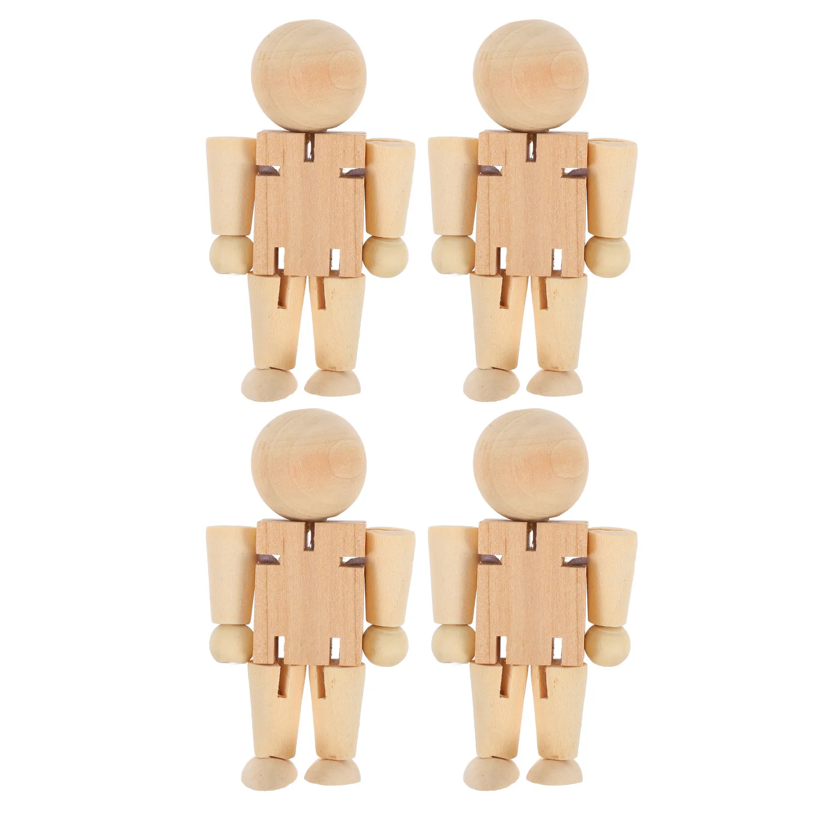 4Pcs Wooden Nutcracker Soldiers Unfinished DIY Handpainted Creativity Craft Kits for Painting Handmade Decorative Art Projects