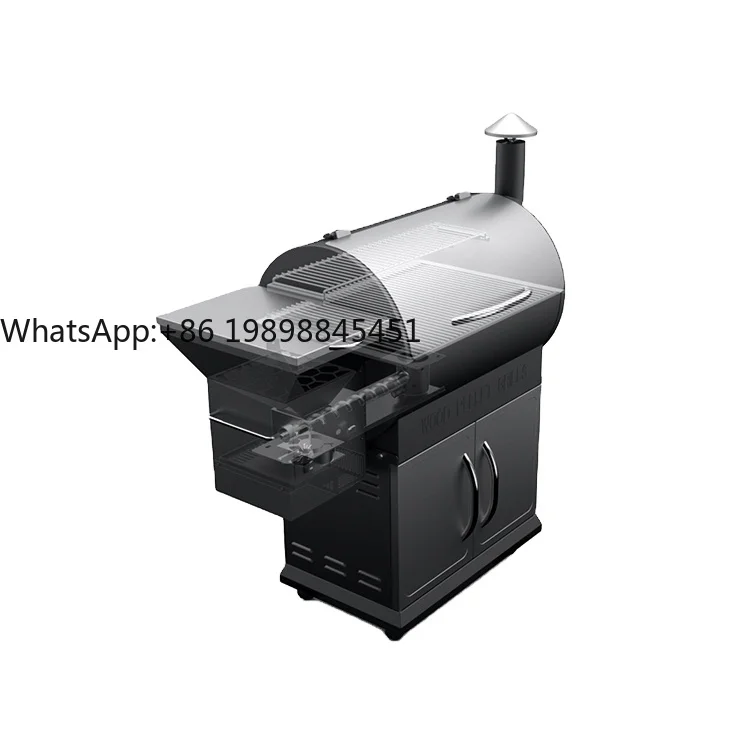 

China Factory Direct WIFI Control Panel Big Hopper Wood Pellet BBQ Grill with Wheels