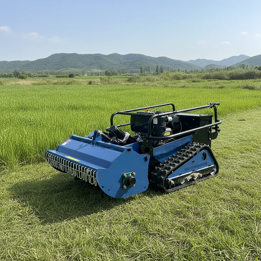 Woer Remote Control Robot Lawn Mower Crawler Diesel Engine Heavy Duty All Terrain Commercial Automatic Grass Cutting Machine