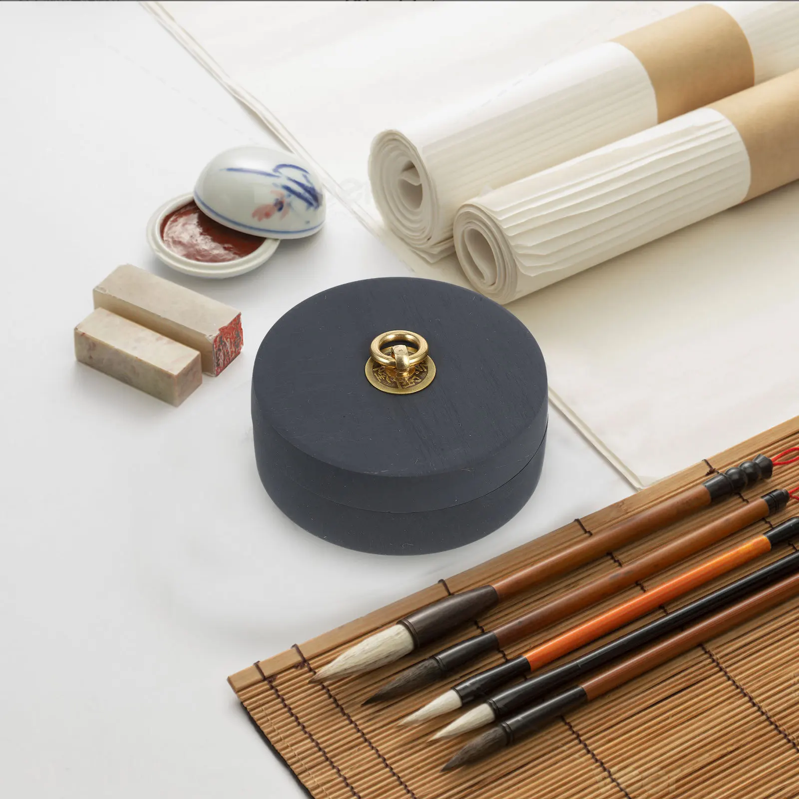 

Inkstone Lid Protective Durable Calligraphy Aid for Beginners Traditional Chinese Hotpot Ink Stone Ink Stick Drawing Stone