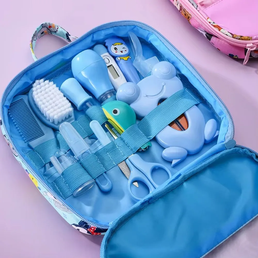 Baby Care Grooming Kit, Nail Clippers, Health Toothbrush, Comb Brush, Safety Set Bag, 13 Pcs