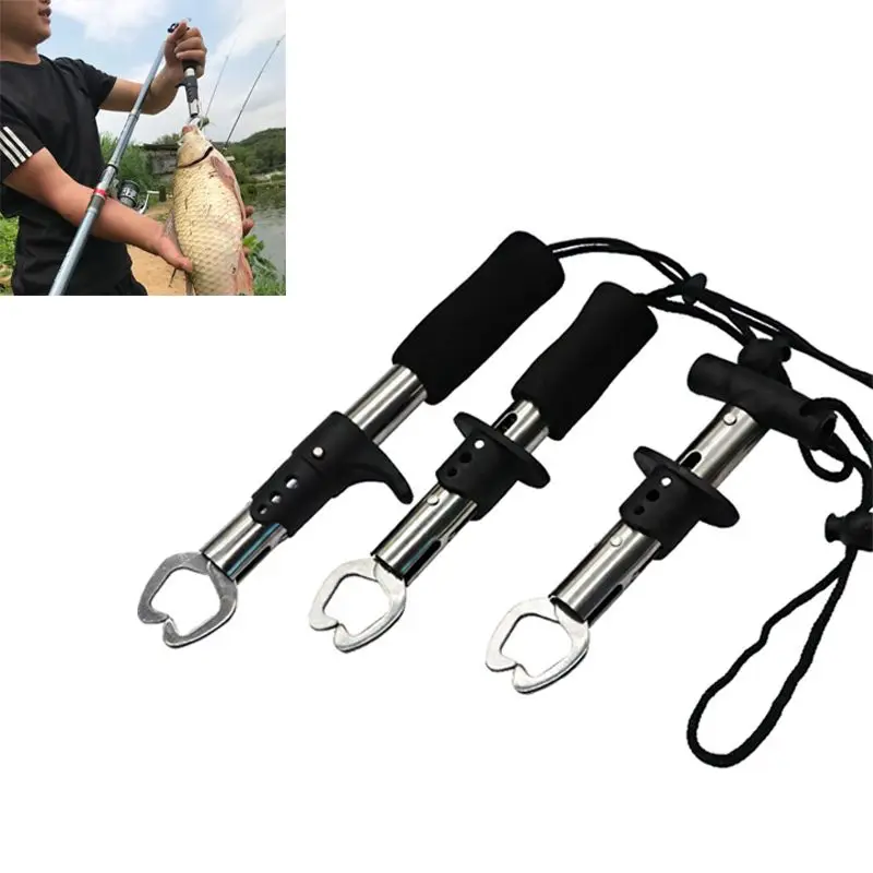 Portable Fishing Gripper Stainless Steel Fish Lip Grip Handle Catch Carp Fishing Lip Grip Fishing Tool Fishing